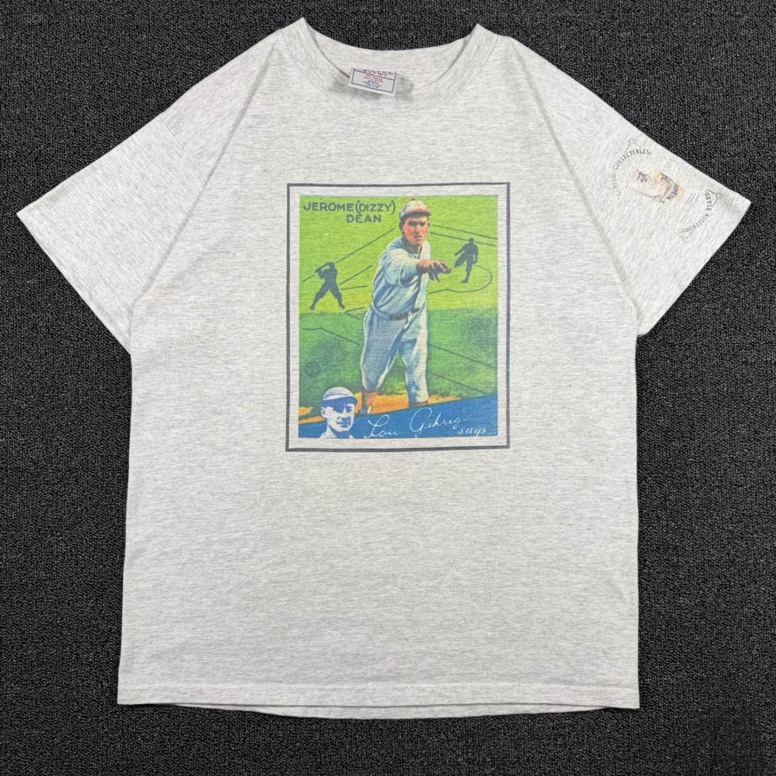 Santee Hvywt Vtg 1934 Big League Jerome Dizzy Dean Baseball Card T-Shirt Men's M